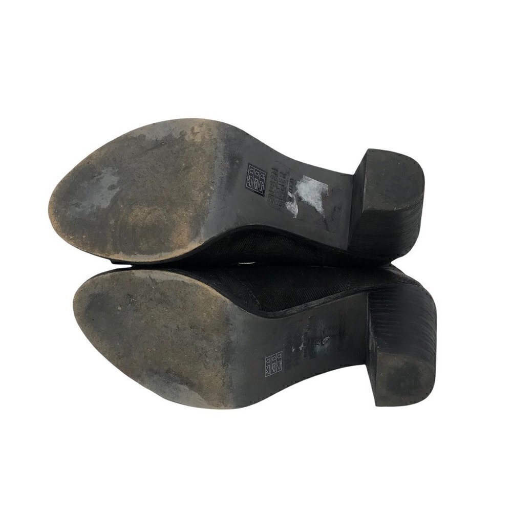 Eileen Fisher Womens Ankle Booties Black Leather Block Heel Peep Toe Zip 7.5 - Picture 5 of 8